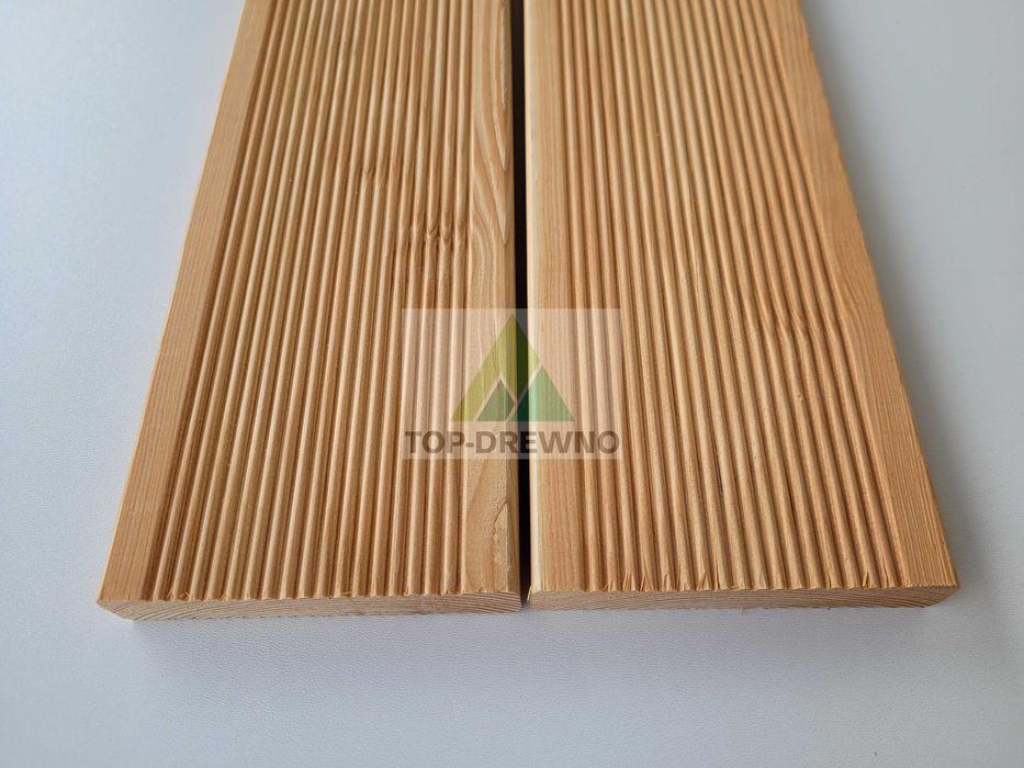 Deska tarasowa ryflowana dwustronnie 27x140 z modrzewia europejskiego!