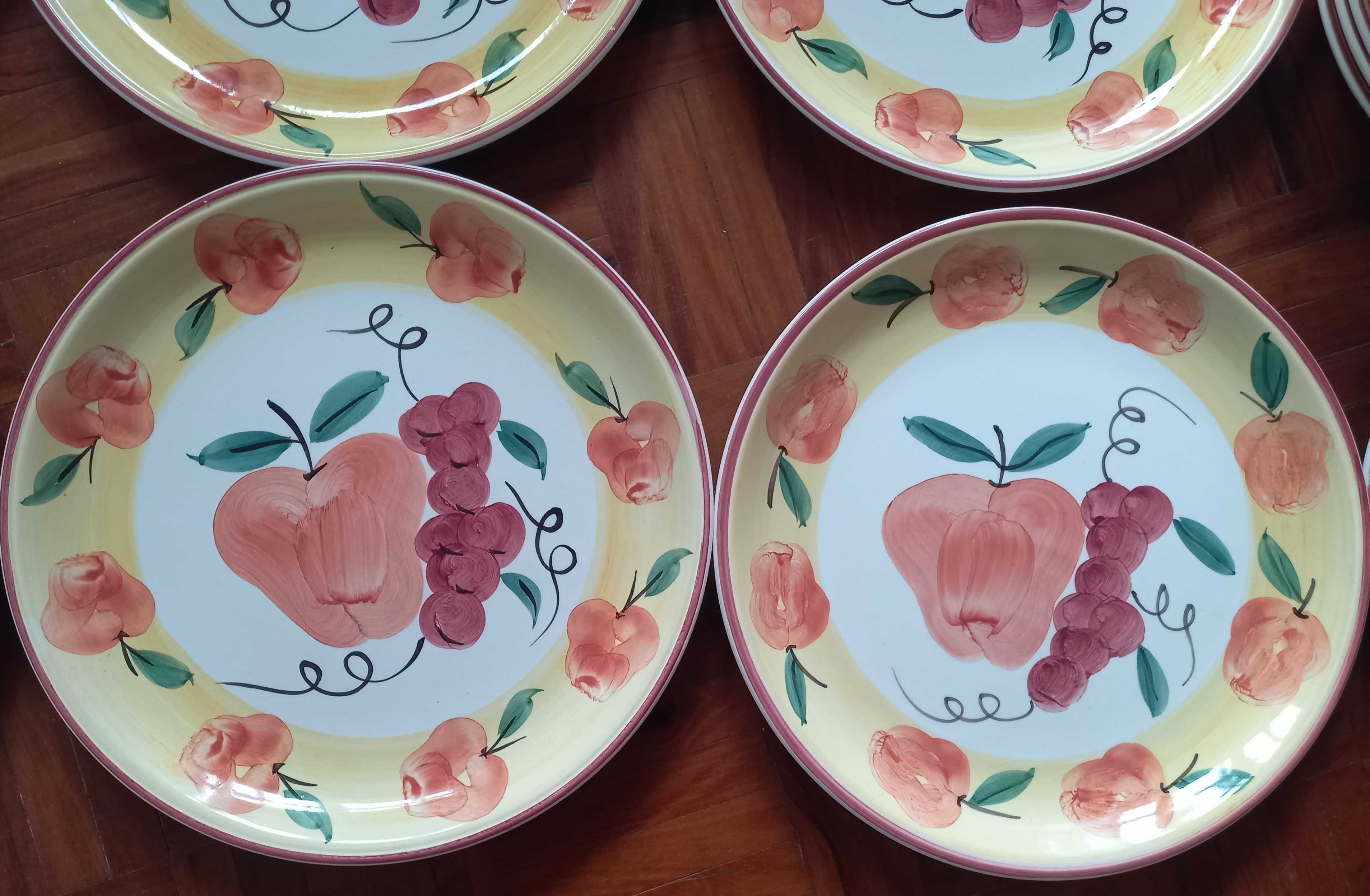 Conjunto de loiça, serviço de cozinha, pratos pintados 19 peças - NOVO