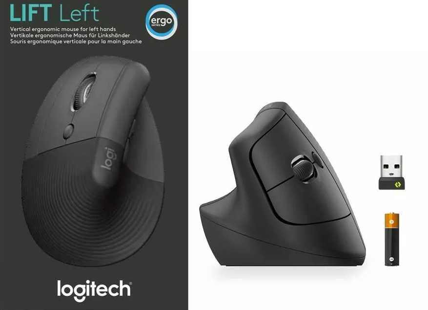 Mysz bezprzewodowa Logitech LiftLeft optyczna dla leworęcznych