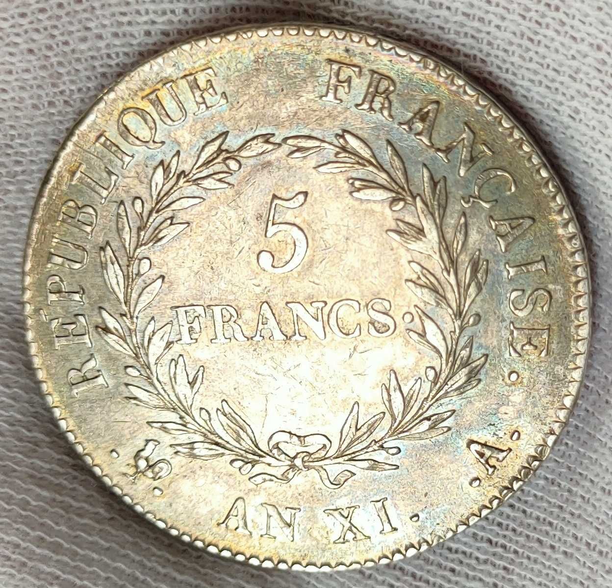 Napoleon I 5 francs (franków) AN 11A