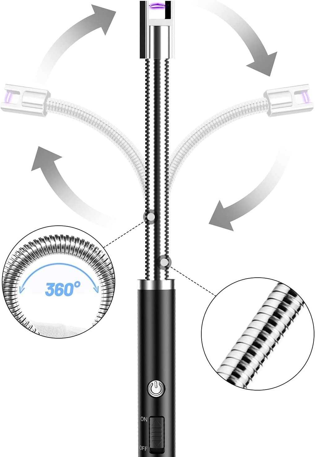 Isqueiro Elétrico com Pescoço Flexível