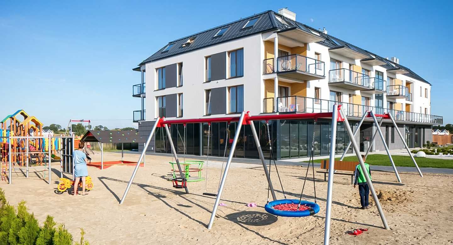 Apartament 47m2 w budynku z basenem wewn., zewn. i sauną. Sarbinowo