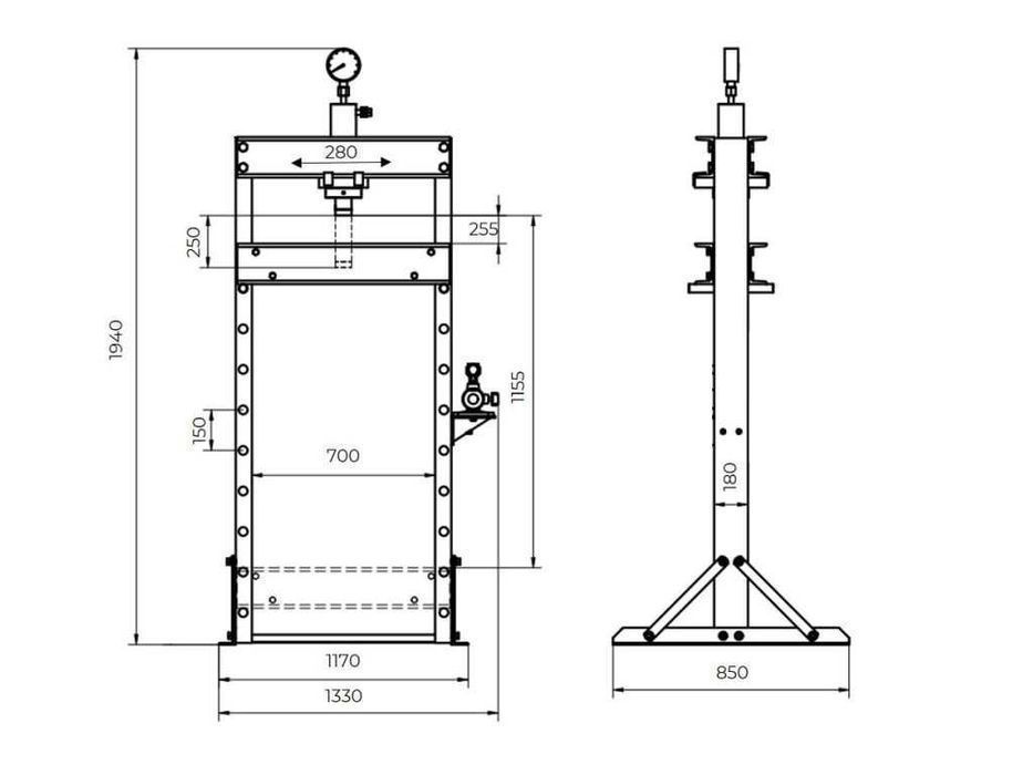 Прес гідравлічний Holzmann WP75ECO
