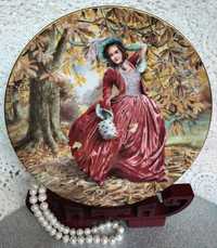 Piękny Royal Doulton Kolekcjonerski Talerz Porcelanowy Dama Vintage