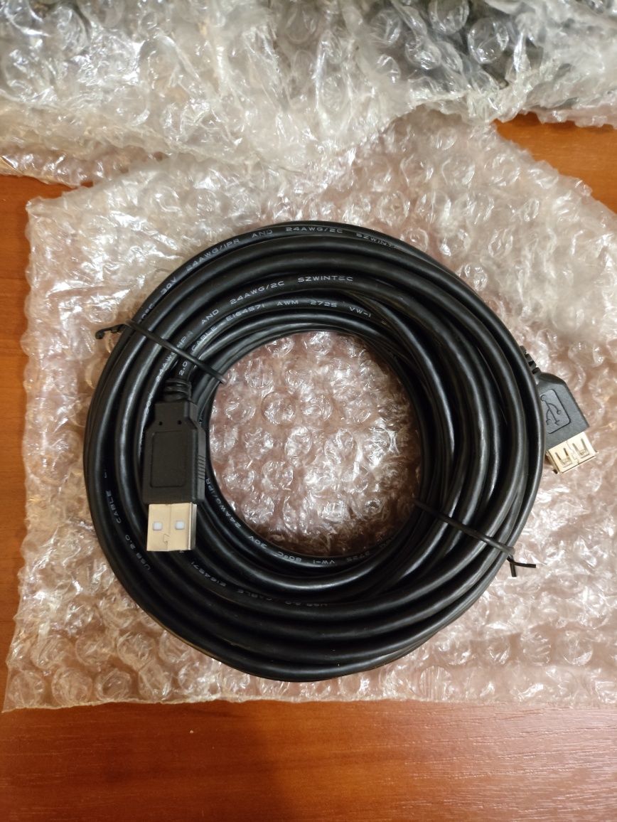 Кабель удлинитель  USB2.0 AM/AF (чорный) 10 м.