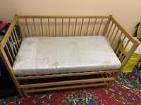 Дитяче ліжко деревяне+матрасик новий