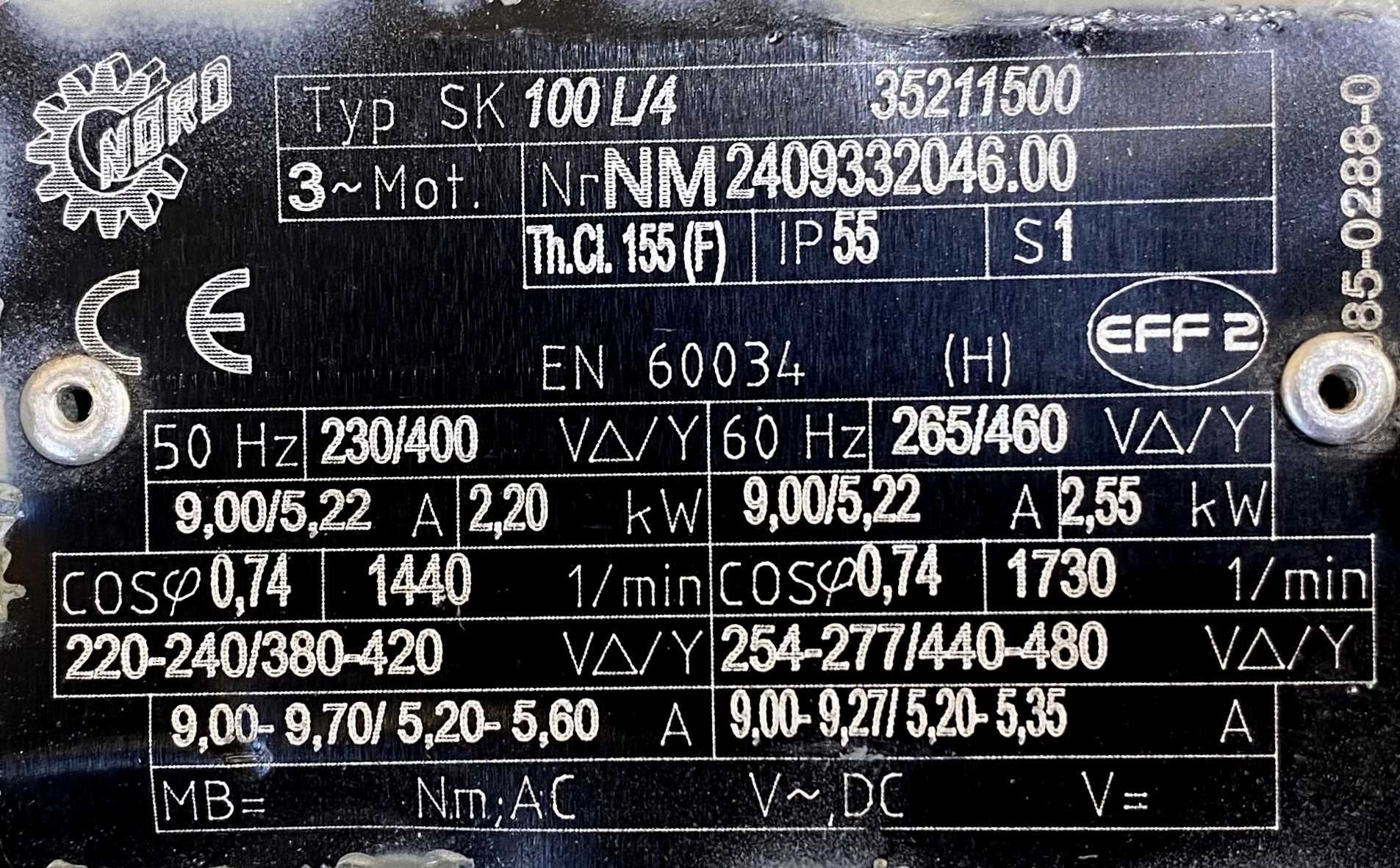 motoreduktor / przekładnia 2,2kW 174obr. NORD