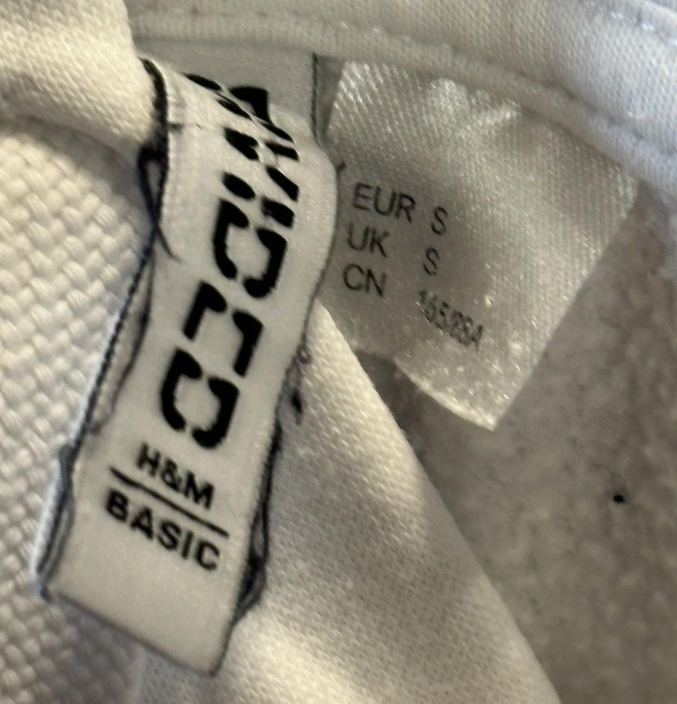 H&M biała bluza r. S z kapturem