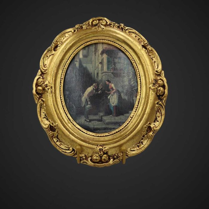 Reprodukcja w gipsowej owalnej ramie  B5/031591