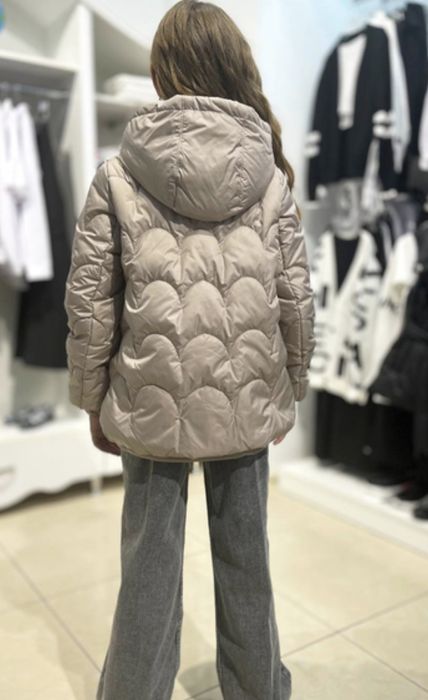 Куртка осіння сіро-пудрового кольору 152 розмір