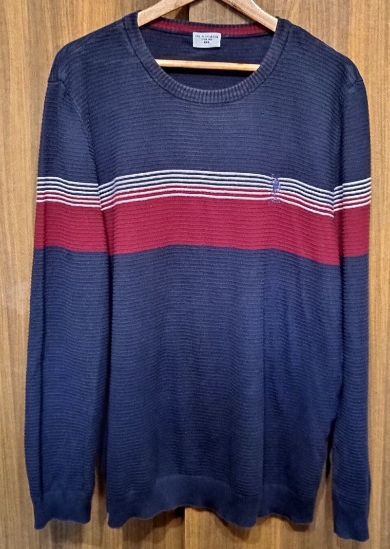 Чоловічий светр світшот в рубчик від US Polo Assn.