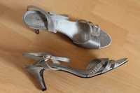 szare srebrne sandały uk8 wkładka 27cm