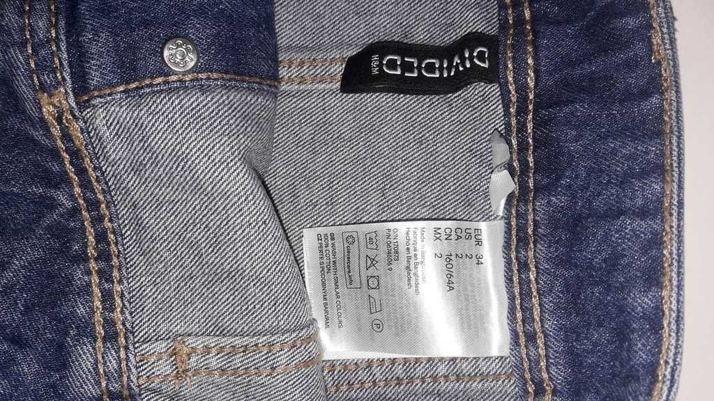 Trapezowa spódnica niebieska denim 34 h&m