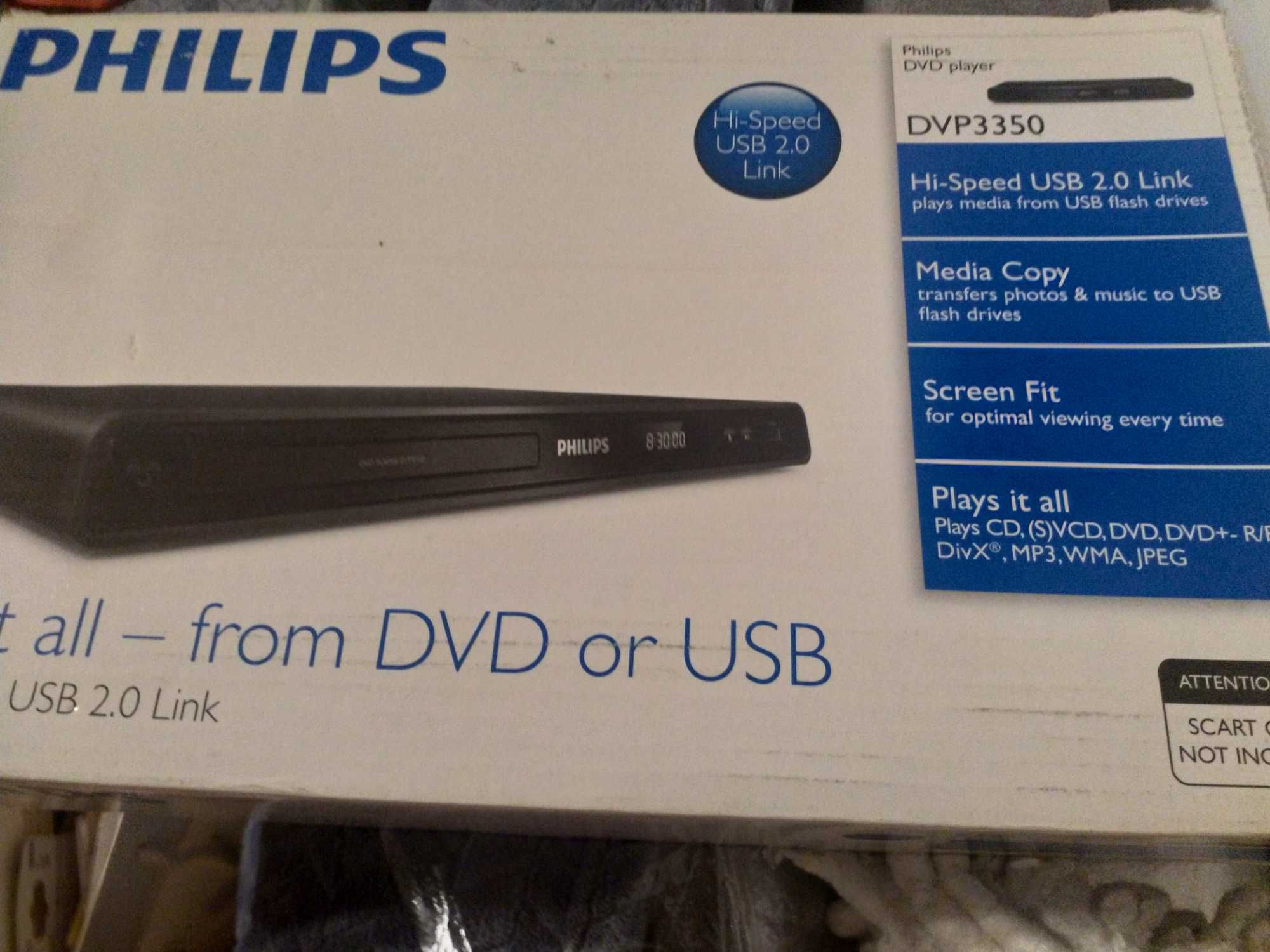 Leitor DVD Philips avariado para peças ou reparação