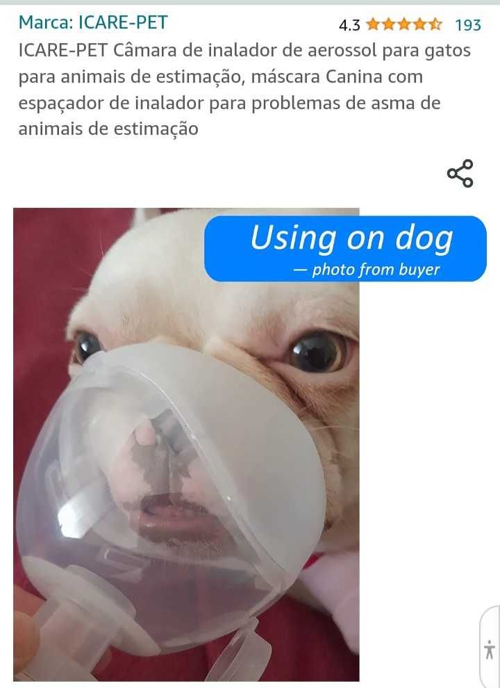 Inalador aerossol para cães e gatos