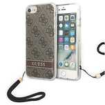 Etui Guess 4G Print Strap na iPhone SE 2022 / SE 2020 / 7 / 8 - brązow