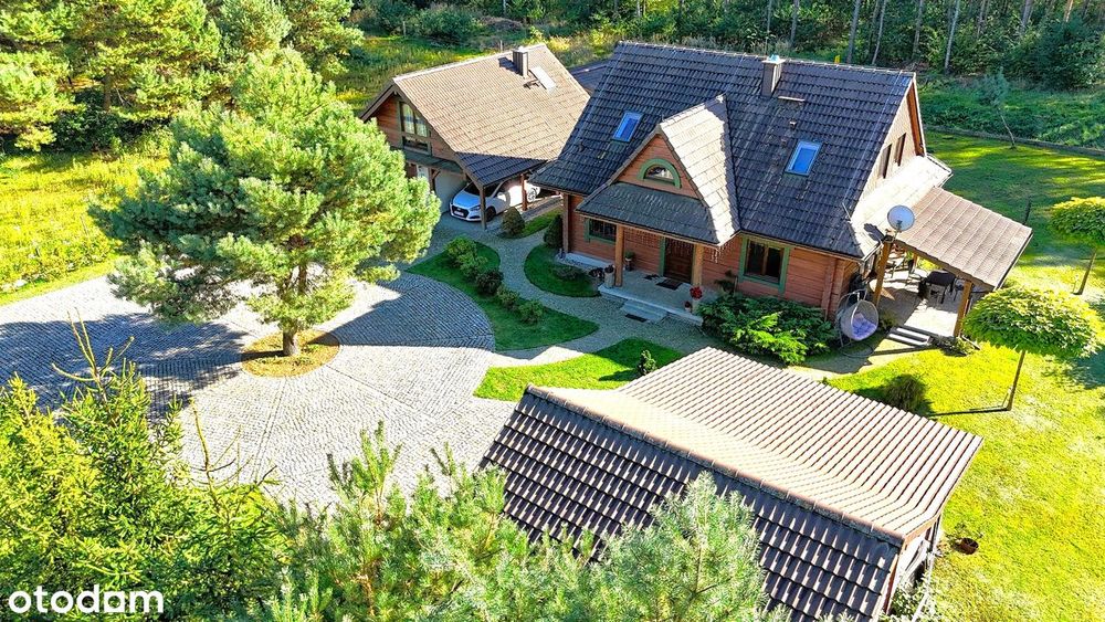 Dom z bali w sercu lasu / 2450m2 działki / Holendry, gm. Dobroszyce