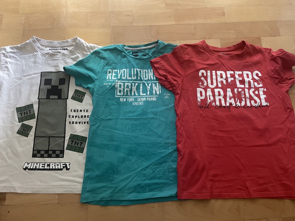 3x tshirt r. 140/146 minecraft H&M zara reserved coolclub
