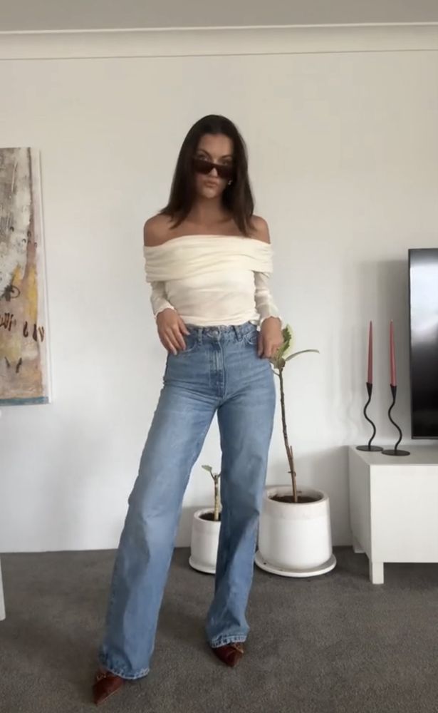 Блакитні прямі джинси straight zara / прямые джинсы зара розмір 34, 40