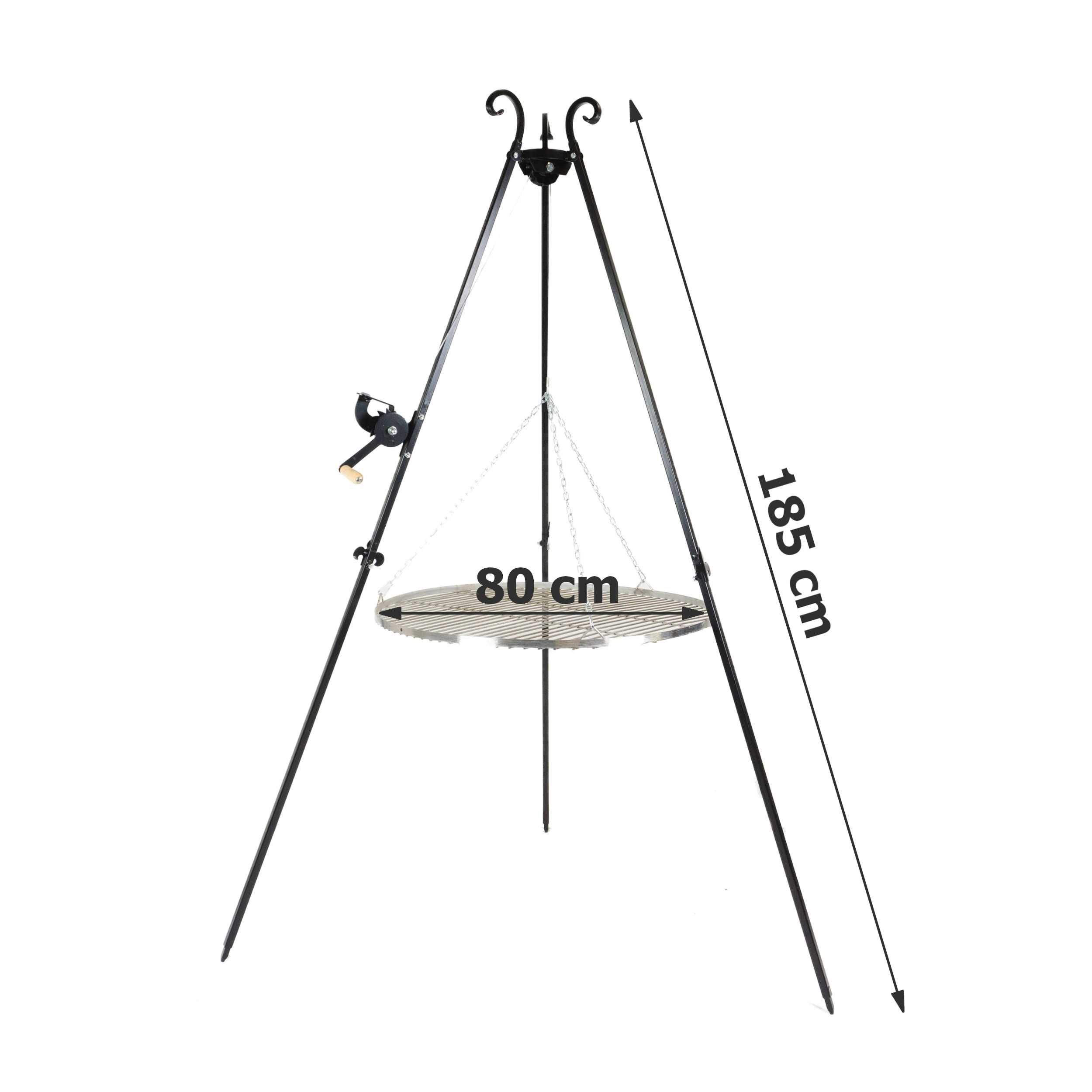 Palenisko Trójnóg Zestaw Grill 80 cm z Rusztem Ognisko Kijki 10 sztuk!