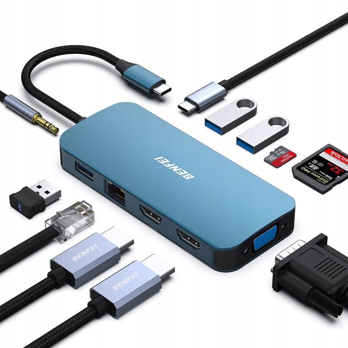 Hub stacja dokująca 11w1 Benfei USB c