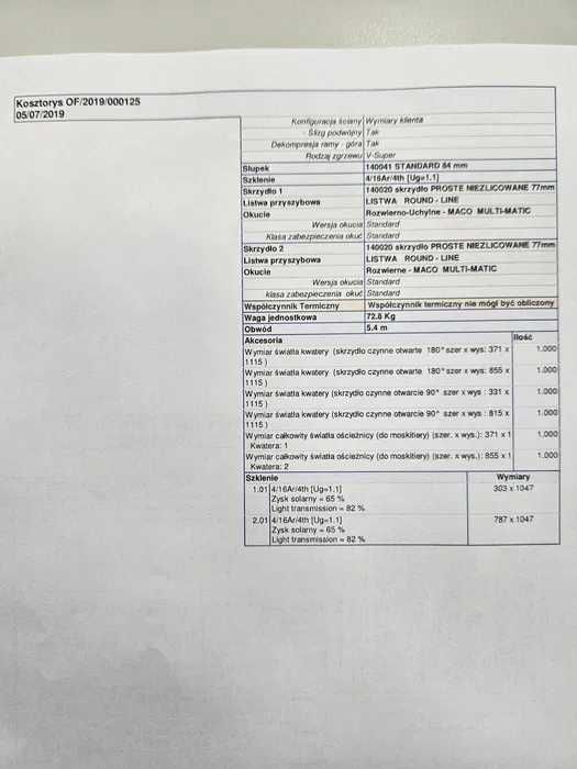 Okna Aluplast orzech argon  roleta 141x145 86x226 114x141 5 sztuk 82mm