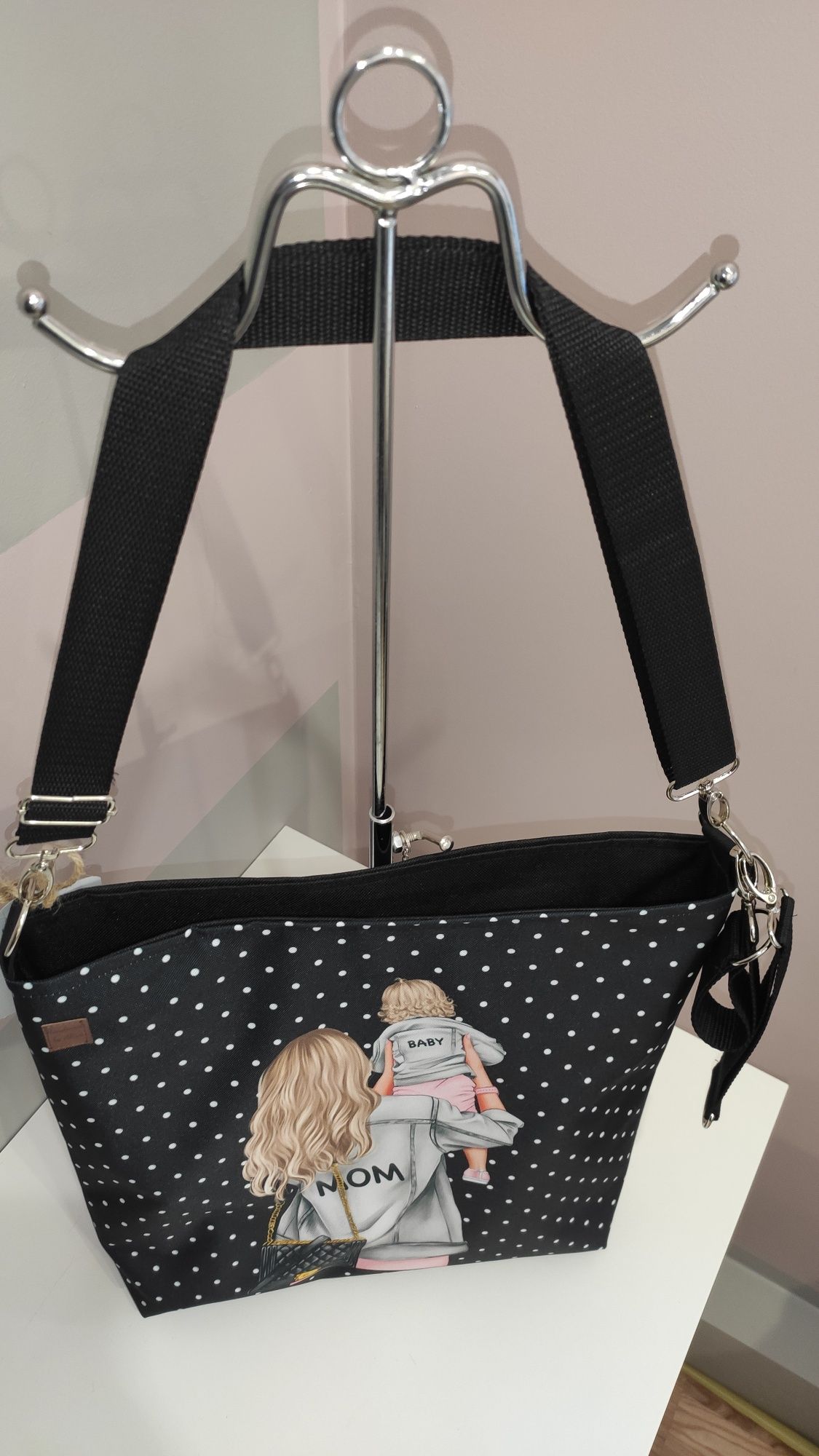 Torebka do wózka plus paski torebka mama blond i córka