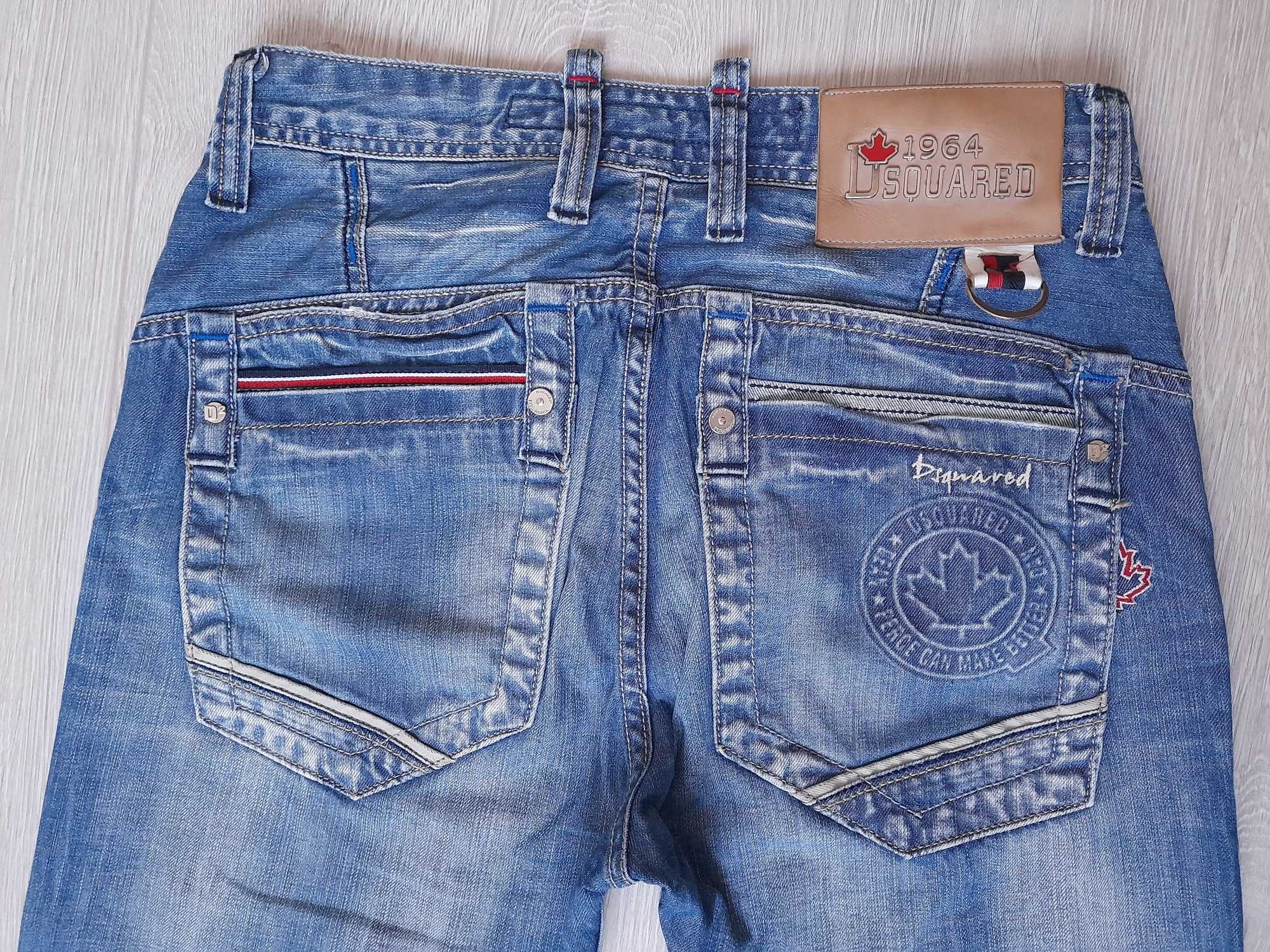 DSQUARED2 D2 włoskie markowe męskie SPODNIE jeansy Italy pas 84-86cm