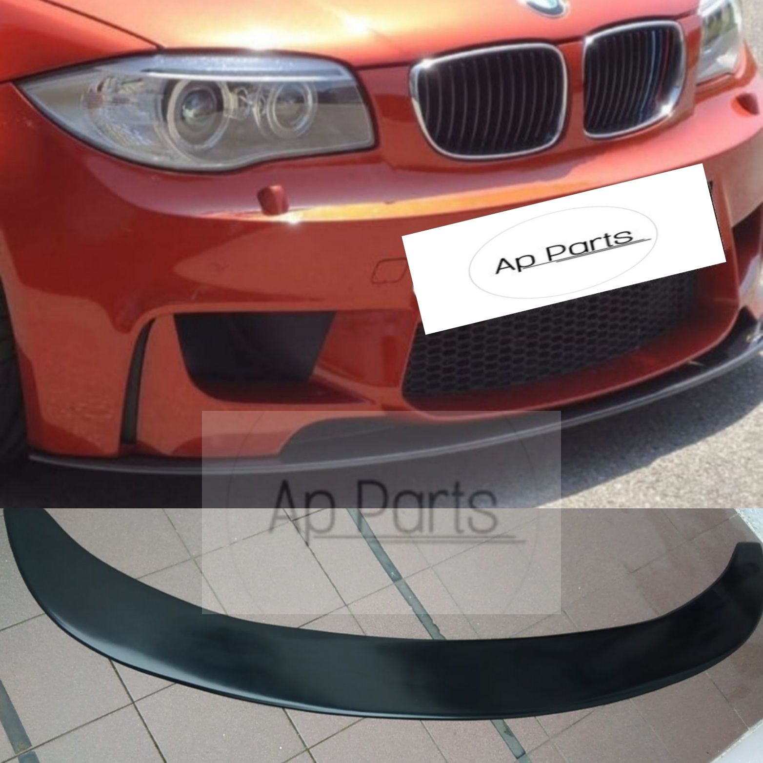 Bmw LIP Spoiler Aba frontal 1m e81 e82 e87 e88  preto brilhante