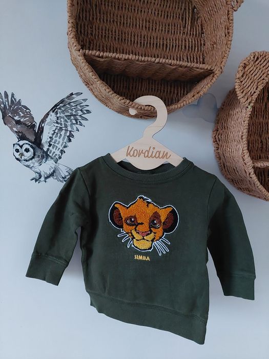 Bluza Simba Król Lew Next 80 zielona oliwkowa