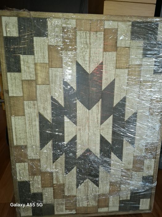 Quadro em madeiras em simulação de estrela