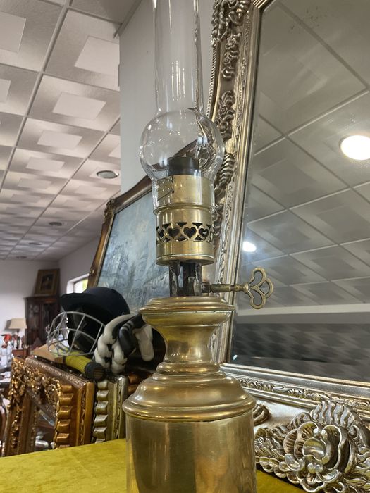 CANDIEIRO latão amarelo com chaminé