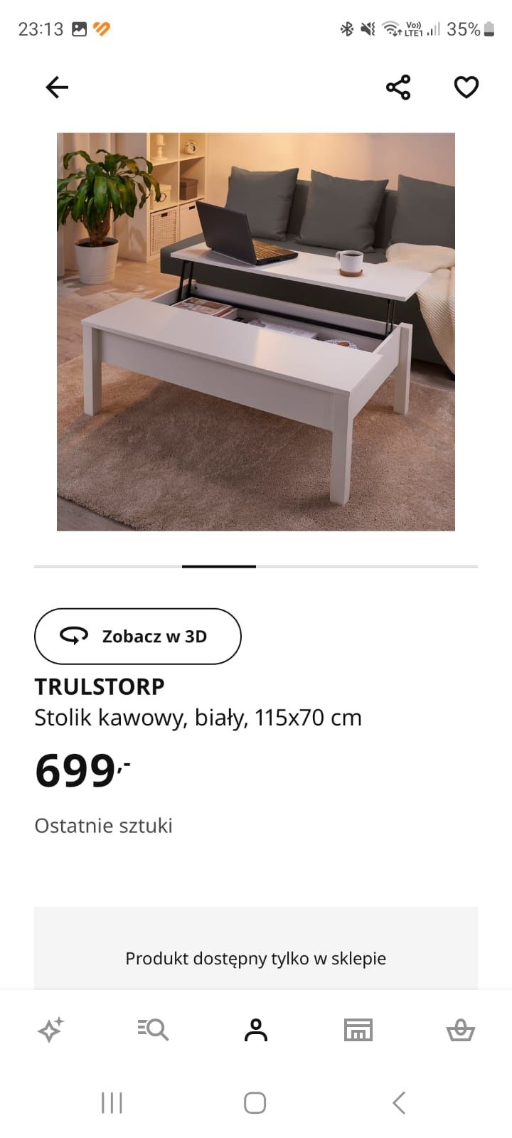 Stolik kawowy biały