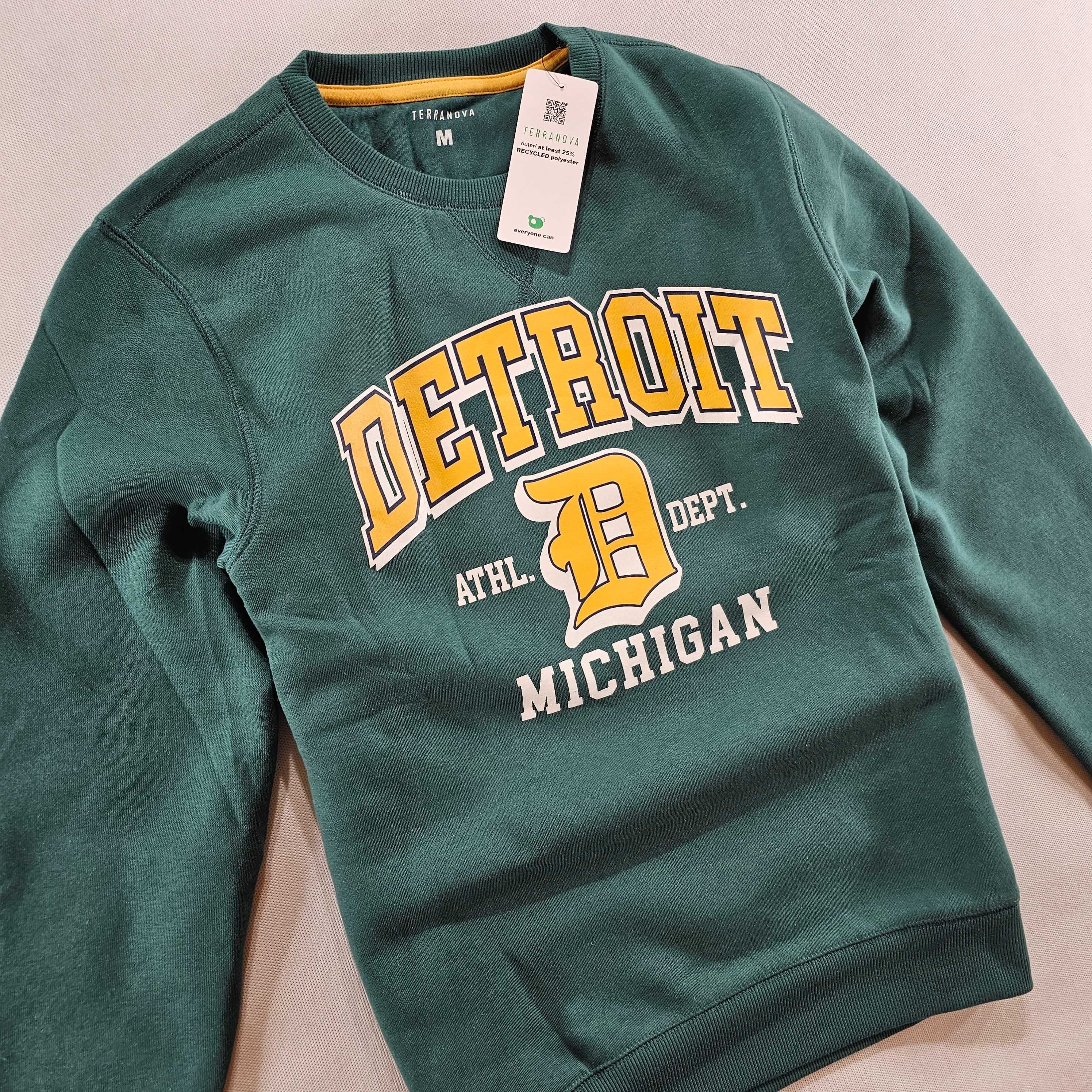 TERRANOVA zielona bluza detroit michigan L