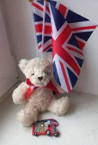 Набор: медвежонок Harrods, магнит London, 2 флажка Великобритании.