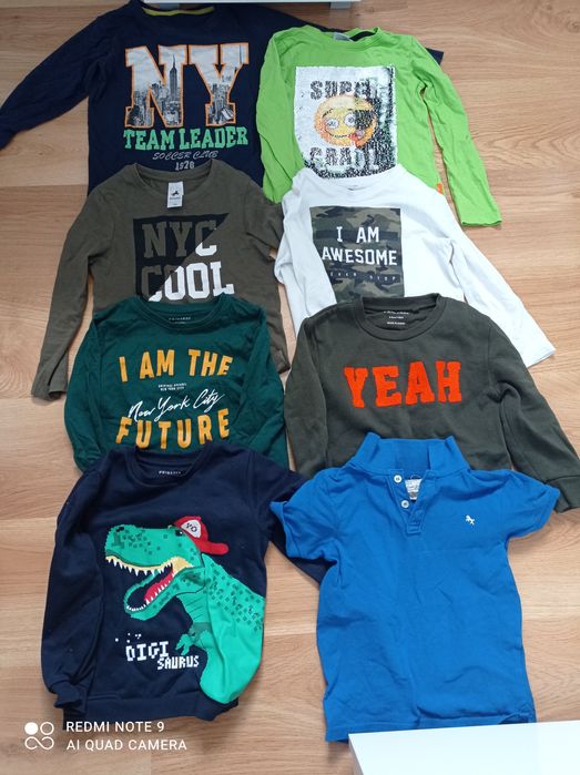Bluzki i bluzy z długim rękawem chłopiec rozm. 116 + polówka 116 cm