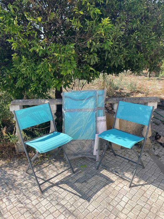 Conjunto de 4 Cadeiras Desdobráveis de Jardim