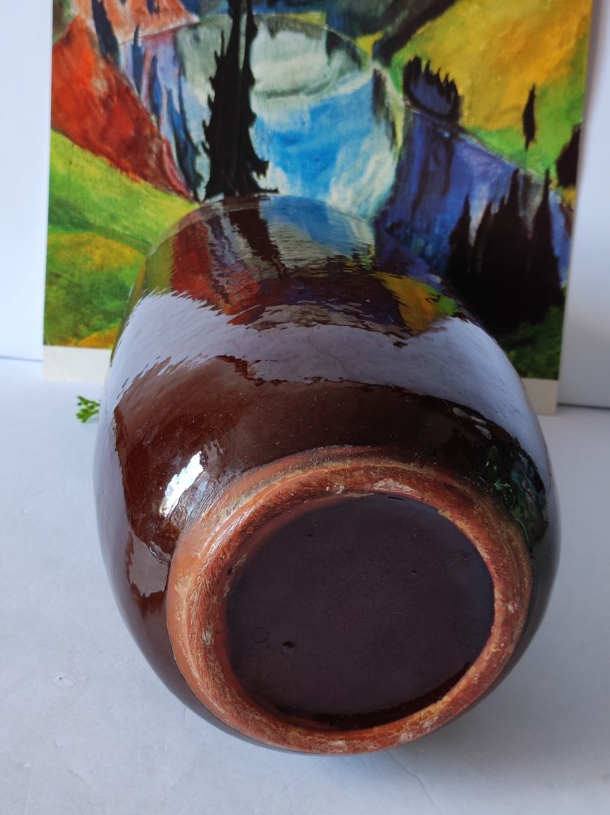 Piękna stara ceramika wazon 33 cm kolekcje