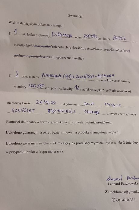 Łóżko piętrowe. Dożywotnia GWARANCJA! Kolor szary. Wymiary 200×90