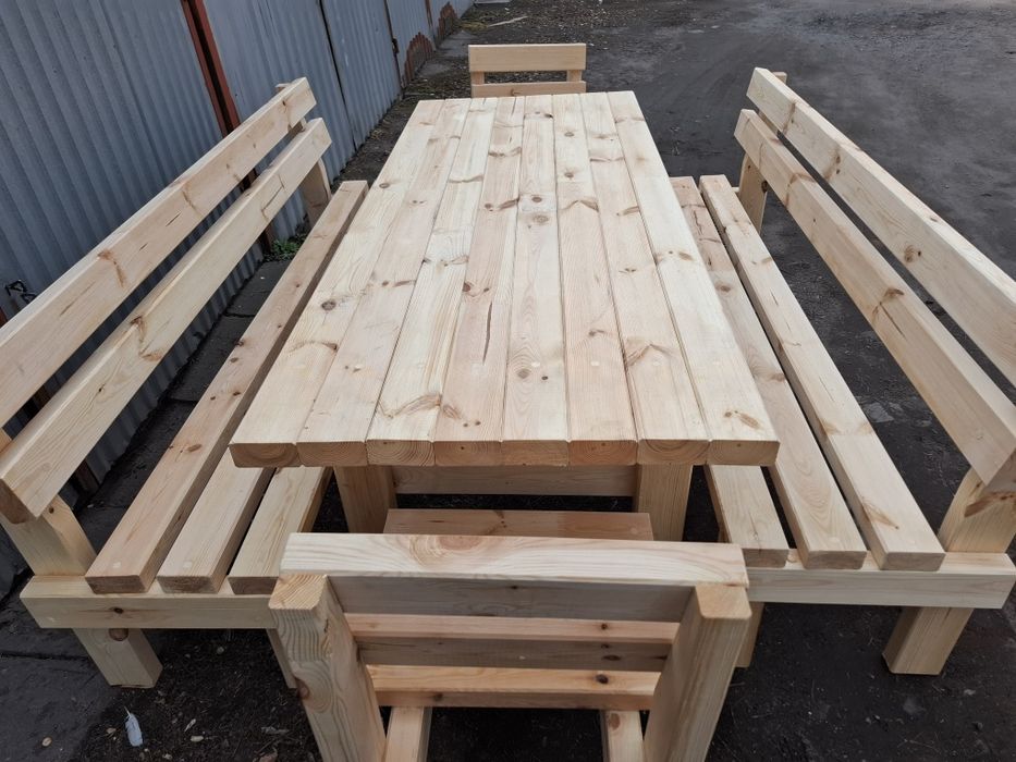 Meble ogrodowe, stół, ławka, krzesła