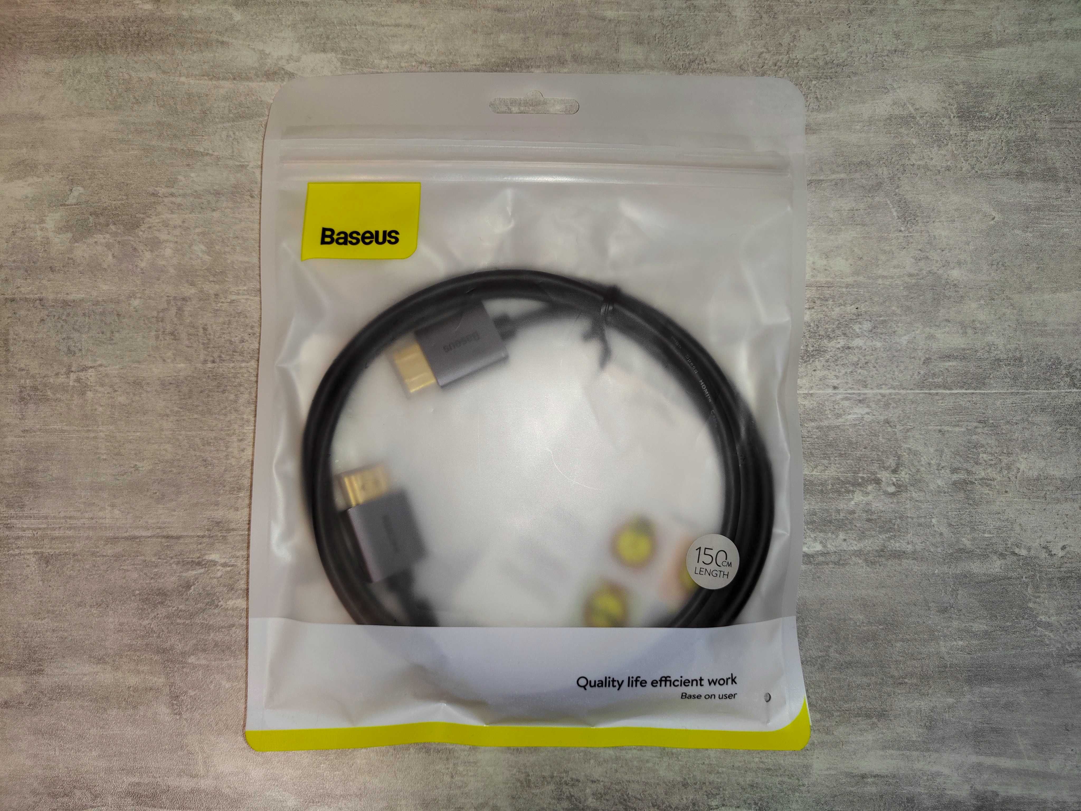 Кабель HDMI v2.0 Baseus HDMI to HDMI 4K Cable 1.5m Black (WKGQ020101)