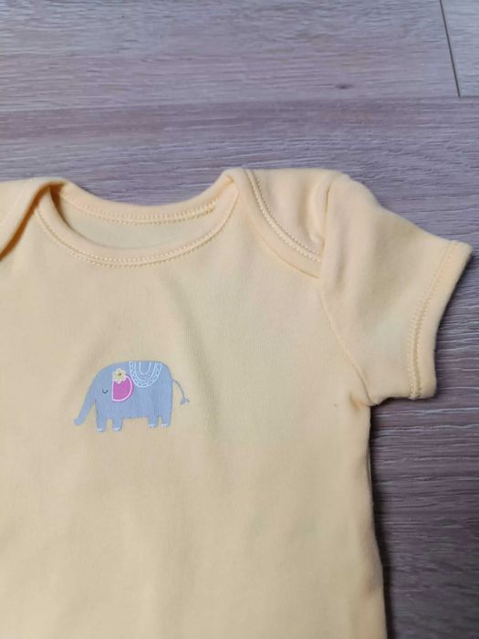 Body krótki rękaw x2 białe żuk żółte słoń 'H&M' 'George' 56