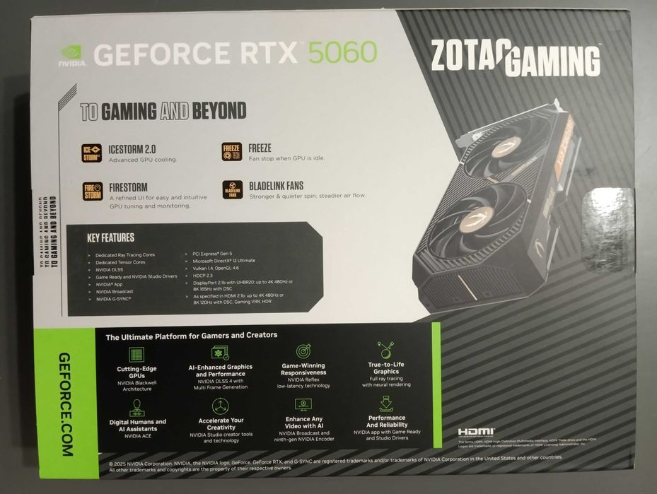Відеокарта Zotac GAMING GeForce RTX 5060 AMP 8 GB