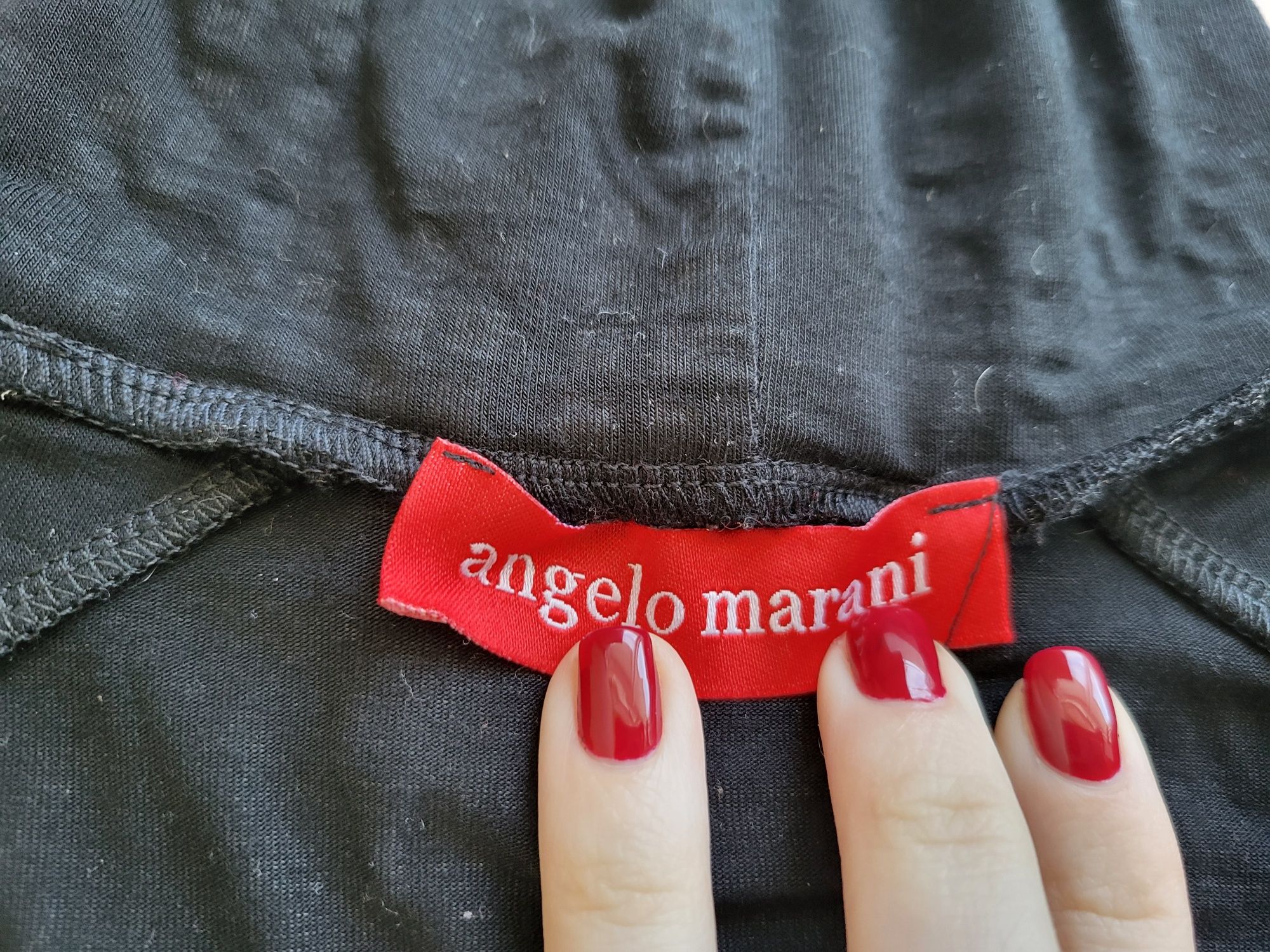 Blusa Malha Preta Gola Brilhantes e sem Ombros - Angelo Marani