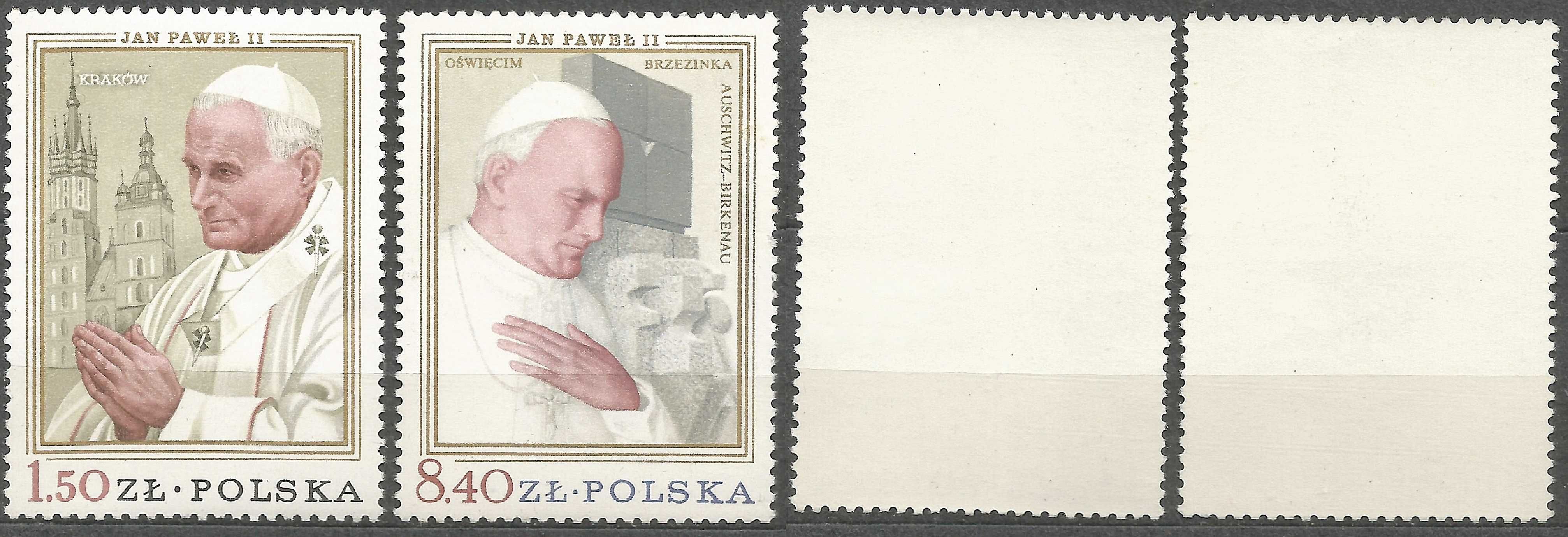 Znaczki Wizyta papieża Jana Pawła II w Polsce FI 2482 – 2483 stan**