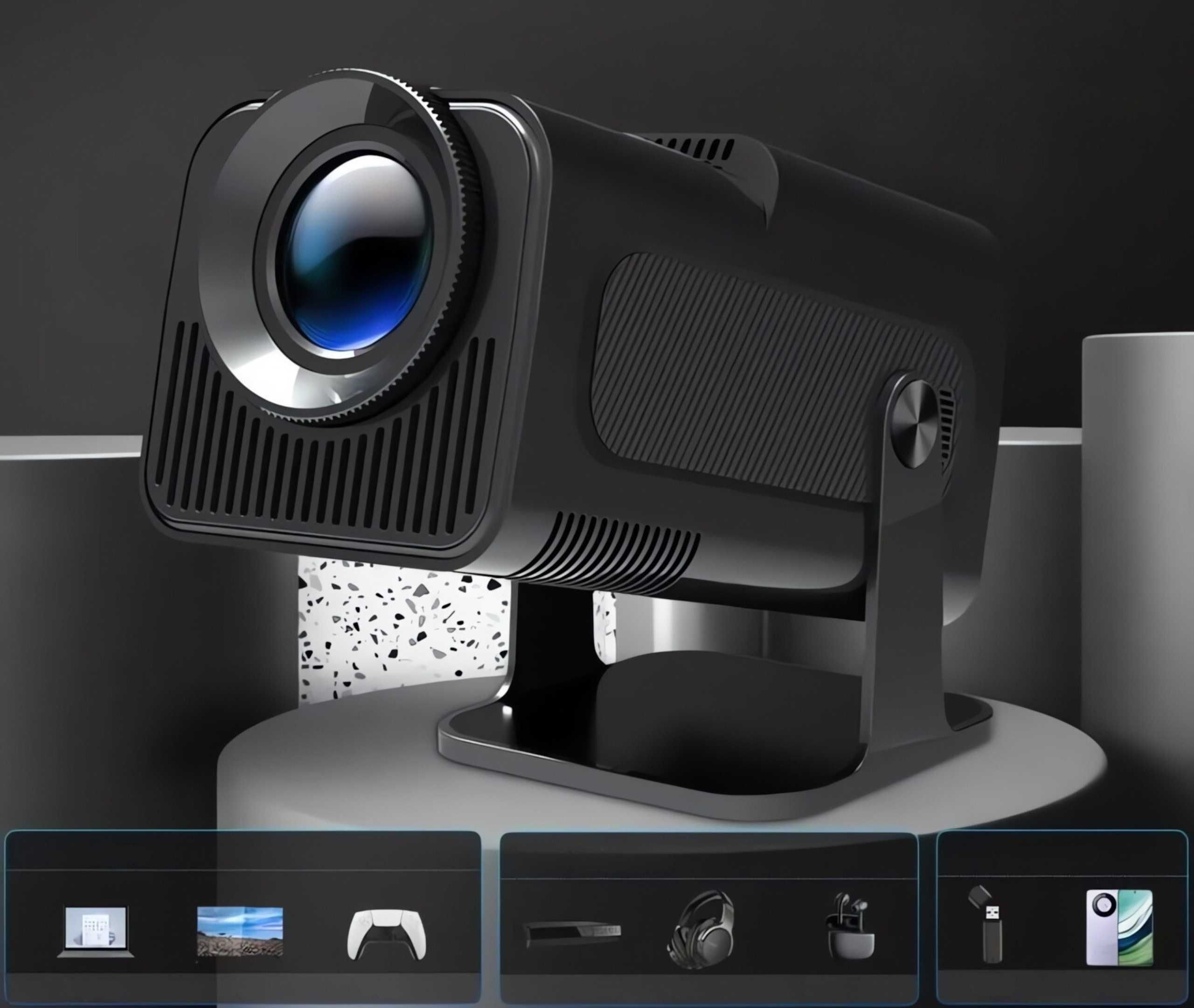 PROJEKTOR 4K Rzutnik 1080P Wifi6 Bluetooth 5 Android Wiele Aplikacji