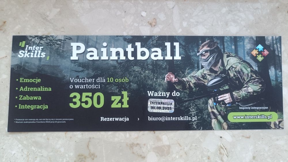Voucher paintball