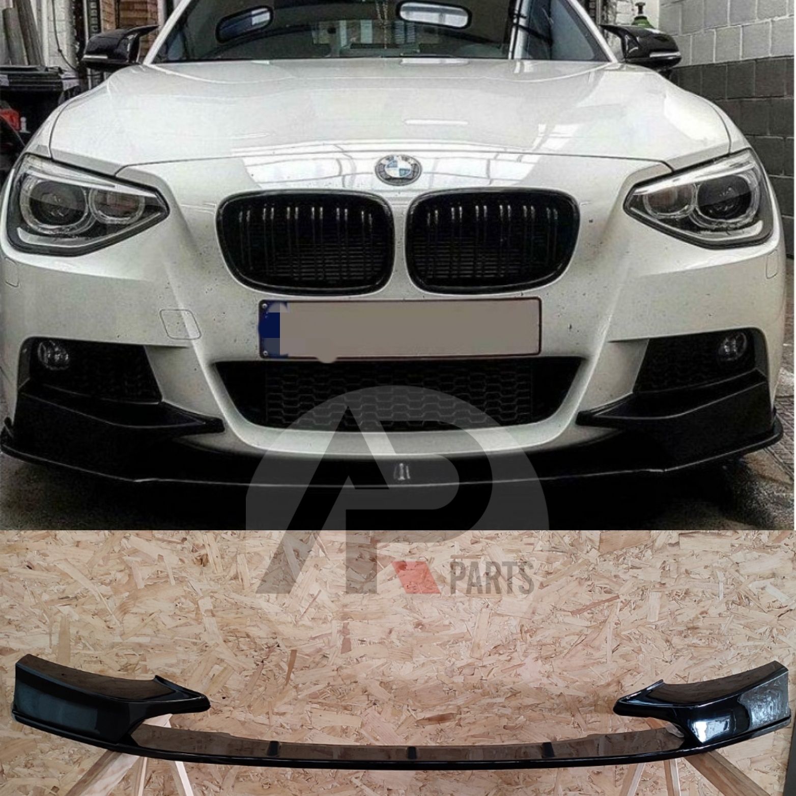 BMW F20 F21 Aba Lip Splitter frontal Mperformance Preto Brilhante