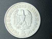 Alemanha 1936 - 5 Reichsmark Letra A - Prata