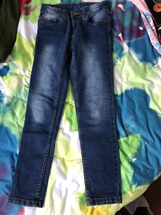 Spodnie jeans 134 cm niebieskie